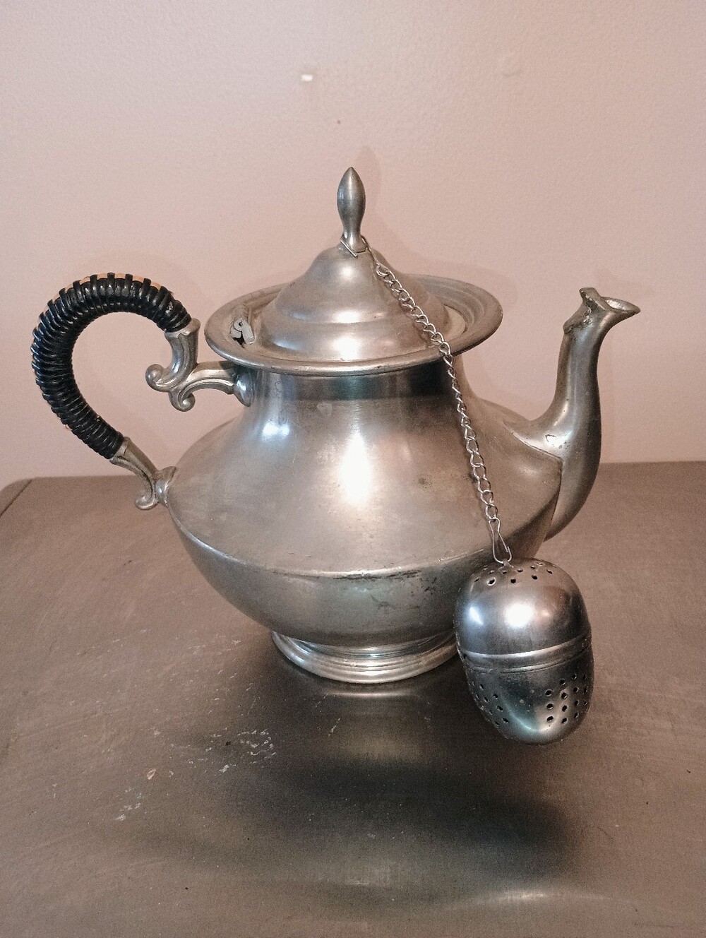 Vintage-C & K Holland Real Pewter Tea Pot